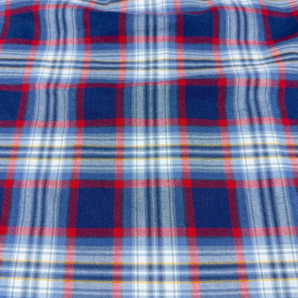 Polo Ralph Lauren Mens Plaid Button Down Shirt Red White Blue Cotton Large